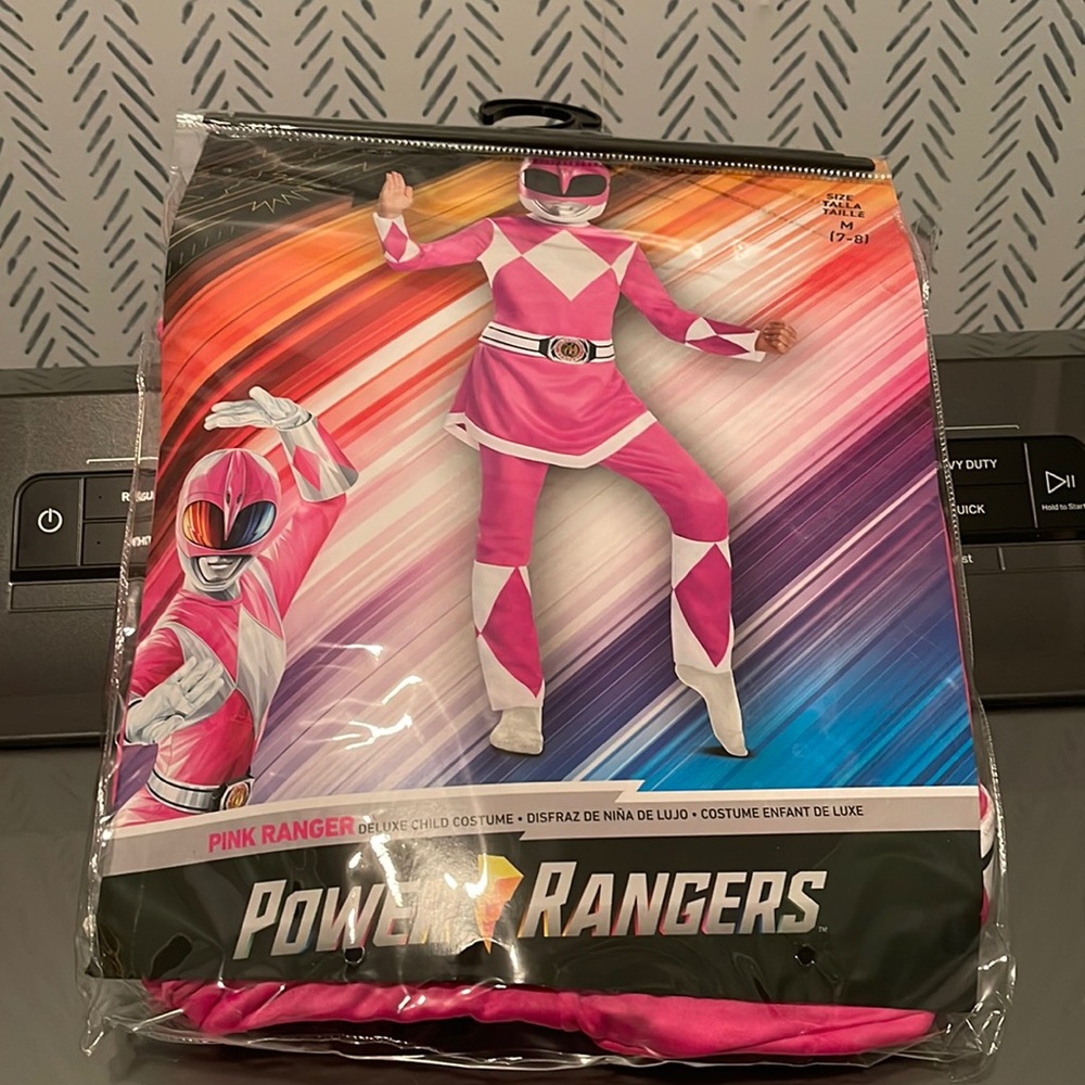 Brand new pink power ranger costume size 7-8